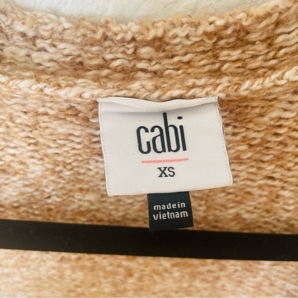 Cabi womans Colorblock Open Front Cardigan size XS snap button neutral soft - Picture 3 of 11